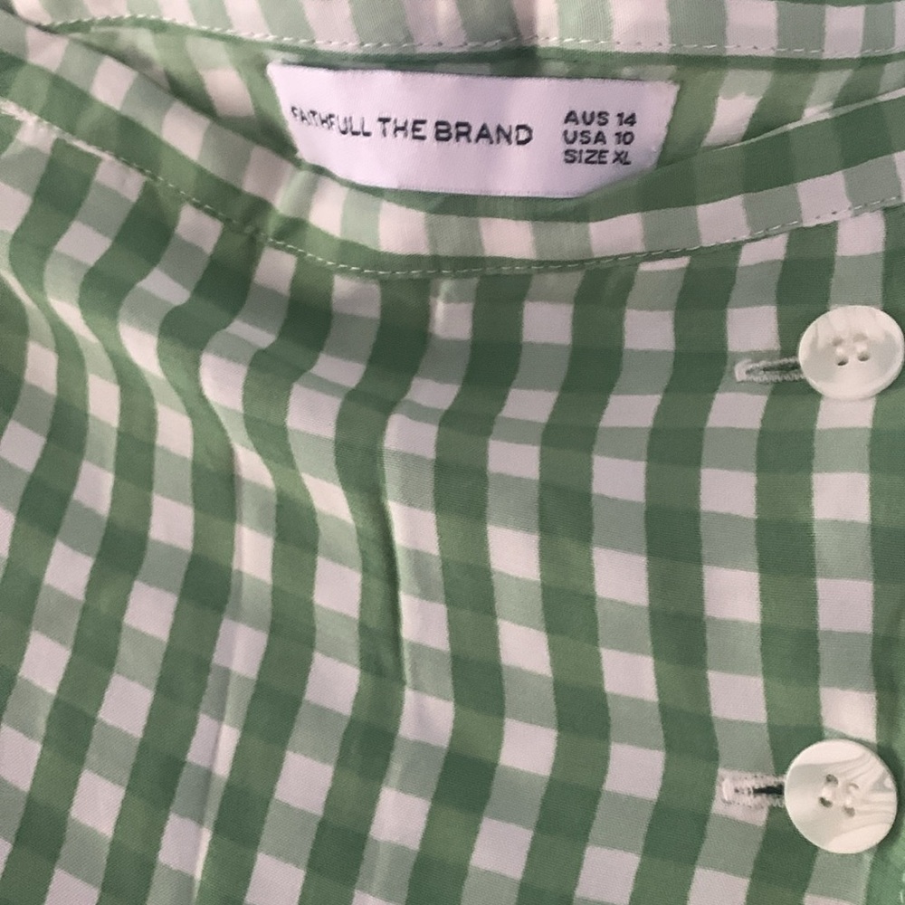 Green Gingham Wrap Skirt - Picture 3 of 5
